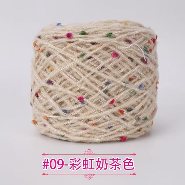 Nvzi Hilo surtido - Lana para tejer Color Dot Bean Line, marrón claro, 1 rollo | Hilo suave mezclado que combina con hilo de cachemira para tejer a crochet, hilo duradero para manualidades