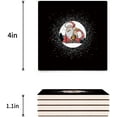 thumbnail image 3 of FMSHPON Merry Christmas Santa Claus Set of 6 Coaster for Drinks, Absorbent Ceramic Stone Coasters Cup Mat with Cork Base for Home Kitchen Room Coffee Table Bar Decor, 3 of 4