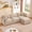 Coffee, variant on CKEASEAN Chenille Modular Sectional Sofa with Movable Ottoman, 102" Comfy L Shaped Cloud Sectional Couch, Deep Seat Convertible 3-Seater Couches for Living Room, Apartment, Easy Assembly