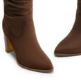 thumbnail image 3 of BURUDANI Women Slouchy Knee-High Suede Boots Pointed Toe, Chunky Block Heel, Side-Zip Pull-On Comfort, 3 of 6