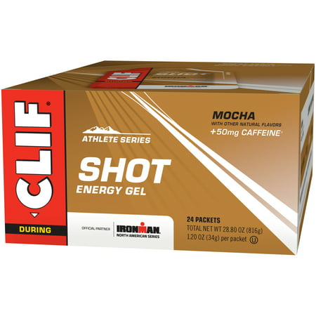 Clif Shot Energy Gel, Mocha, 1.2 Fl Oz, 24 Ct