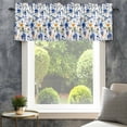 thumbnail image 4 of Blue Flowers Farmhouse Short Window Curtain Valances, Spring Watercolor Oil Painting Floral Plant Rod Pocket Kitchen Valances for Living Room Bedroom Bathroom Cafe 42" x 18", 4 of 8