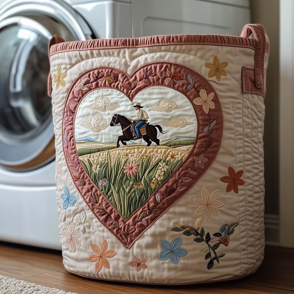 Prairie Blossom Quilted Laundry Basket, Storage Bin Laundry Basket Fabric, House Storage Hamper, Mother Day's Gift Ideas