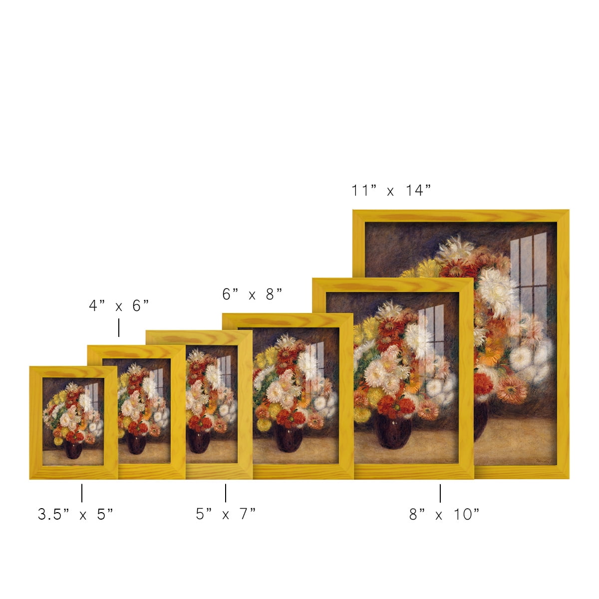 Bouquet of Chrysanthemums -Framed Print w/glass-Sunflower Yellow
