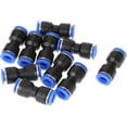 thumbnail image 4 of Juego de conectores para líneas aéreas de PU de 30 piezas, rectos, negros/azules, ideales para sistemas neumáticos, 4 of 5