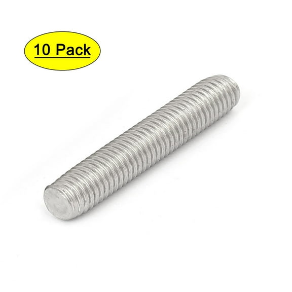 Unique Bargains M10 x 55mm 1.5mm Pitch 304 Stainless Steel Fully Threaded Rods Fasteners 10Pcs