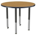 thumbnail image 6 of ECR4Kids 36in Round Everyday T-Mold Adjustable Activity Table Oak/Navy/Black - Super Leg, 6 of 8