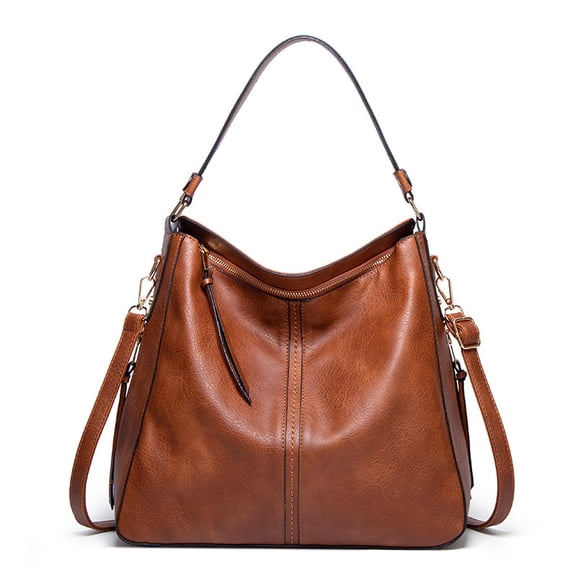 Faty-T Crossbody Bags for Women Designer Faux Leather Hobo Handbags Retro Large Size Shoulder Bag Bucket Purse