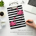 thumbnail image 4 of FMSHPON Pink Flamingo Silhouette Clipboard Hardboard Wood Nursing Clip Board and Pull for Standard A4 Letter 13x9 inches, 4 of 7