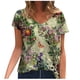 thumbnail image 2 of Puntoco Tallas grandes Mujer Manga corta Impreso Cuello en V Tops Camiseta Blusa Puntoco Puntoco-2352, 2 of 5