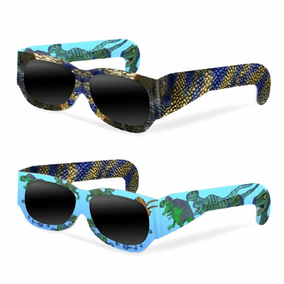 KOOL SHADES FOR KIDS, Dino 4-Pack UV400 Sunglasses for Kids Ages 6-12, Eco-Friendly and Reversible, Unisex Sports Style