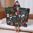 thumbnail image 5 of I Love My Dogs Art Hooded Bath Towel，50"x30" for Ages 3 To 12 Kids, Quick Dry Lightweight Soft Microfiber Hood Beach Towel Cover Up for Kids, 5 of 7