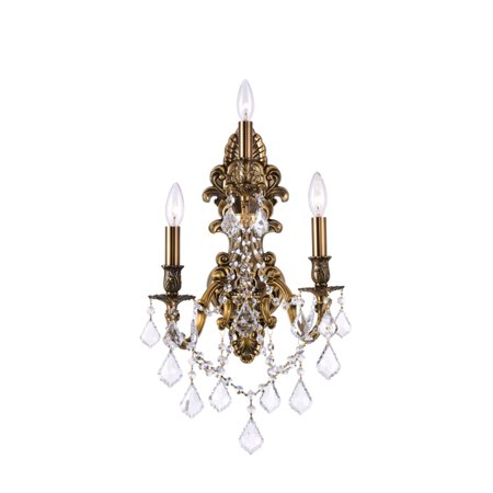 

3 Light Wall Sconce with French Gold finish