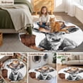 thumbnail image 5 of Western Cow Round Area Rug 3.3Ft Washable Circle Rugs for Dining Room Table, Grey Checkered Farmhouse Art Non-Slip Carpet Floor Mats Indoor Outdoor Carpet Runner Aesthetic Home Decor, 5 of 8