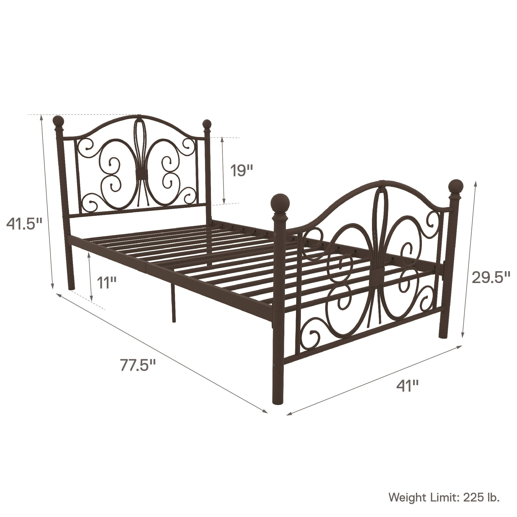 Dhp Bombay Metal Bed White Full Walmart Com Walmart Com