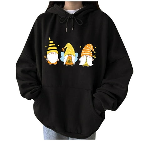 

Holiday Hoodies for Womens Buffalo Plaid Cat Claw Long Sleeve Hooded Shirts Casual Xmas Pullover