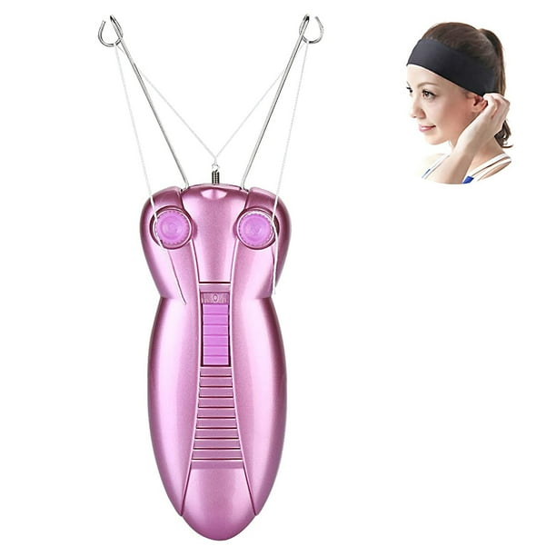 Depiladora facial para mujer Depiladora de belleza eléctrica para mujer Enhebrado facial Depilación Afeitadora Masajeador facial Tira de caras Dispositivo delicado Depilación (Púrpura) Ormromra HMHZ1458