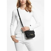 Michael Kors Womens Leather Crossbody Handbag, Black Gold