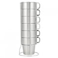 thumbnail image 1 of Eastbuy Stackable Mug Set - Double Wall Stainless Steel Coffee Mug with Handle Anti-Scald Stackable Coffee Cup Set with Cup Holder Stand, 1 of 8