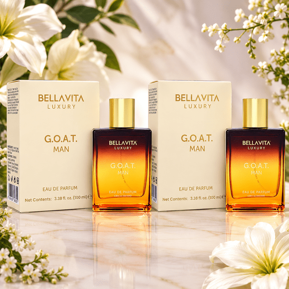 Bellavita G.O.A.T. Man Eau De Parfum Cologne Spray for Men, 3.38 fl oz, (Pack 2)