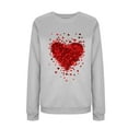 thumbnail image 5 of Women's Red Heart Sweatshirt for Valentines Day Cute Crewneck Long Sleeve Raglan Shirt Pullover Top, 5 of 5