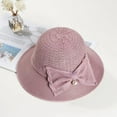 thumbnail image 4 of SikaFu Women Summer Sun Hat Elegant Bowknot Straw Hat Ladies Beach UV Protect Travel Cap Wide Brim Panama Hats Sombreros De Mujer, 4 of 6