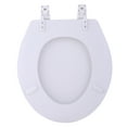 Standard Wood Soft Adjustable Hinges Toilet Seat with Close Lid, White