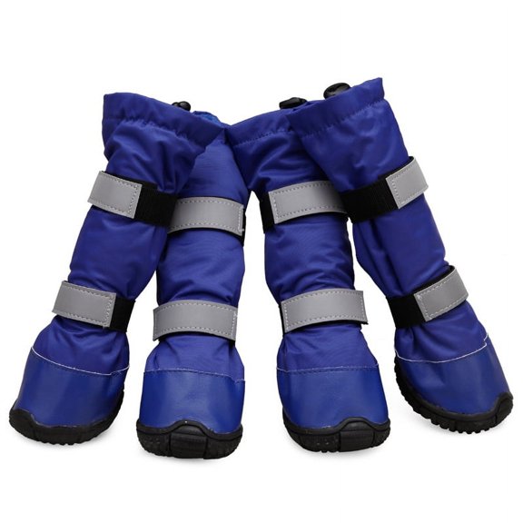 Nvzi -b Outdoor Dog Boots Winter Dog Shoes Nonslip for Snow Rain（Blue，XS, 4pcs）