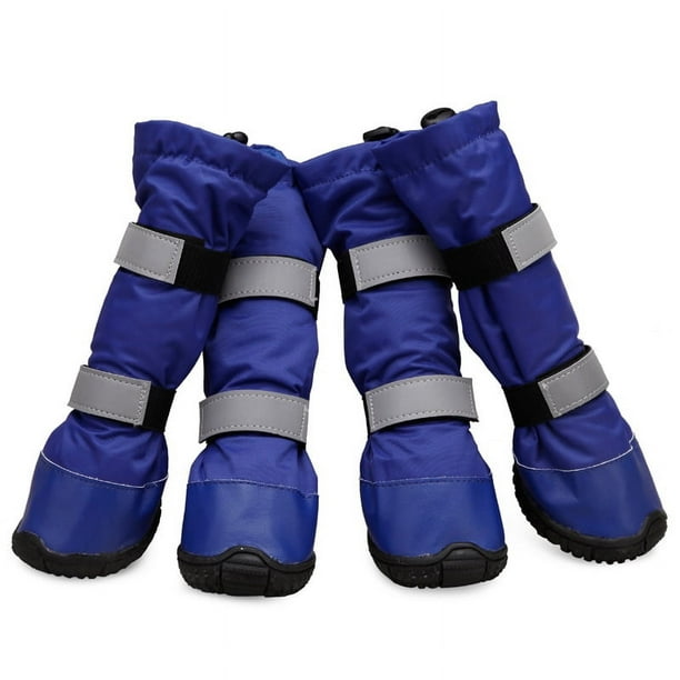 Zhuge Botas para perros para exteriores, zapatos de invierno para perros, antideslizantes, para nieve y lluvia (azul, M, 4 piezas)