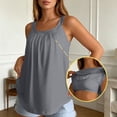thumbnail image 2 of Dress Built In Bra Sleeveless Tank For Pleated Square Neck Wide Strap Flowy Loose Fit Summer Blouse, 2 of 6