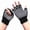 Black, variant on Fingerless Exercise Non Slip Yoga Pilates Gloves With Silicone Dots - Black