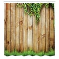 thumbnail image 3 of Ambesonne Rustic Shower Curtain, Wooden Garden Fence, 69"Wx84"L, Green Brown, 3 of 5
