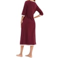 thumbnail image 2 of Hanerdun Women Midi Nightgowns Female Short Sleeve Sleepshirt Lounge Dress Red XL, 2 of 5
