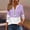Purple, variant on Fengqque Women's Long Sleeve Shirts Zipper Tops Tunics Casual Round Neck Tees Blouses White XL