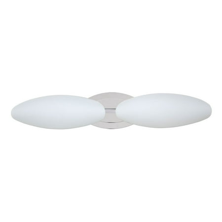 

2WM-272707-LED-CR-Besa Lighting-Aero - Two Light Bath Vanity Chrome Opal Matte Stucco Glass
