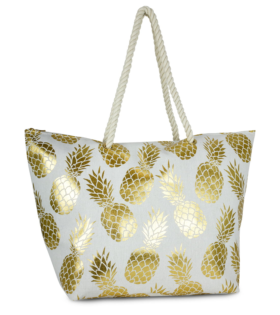 Front Pineapples and Coconuts Classic Tote Purse w/Leather Trim Personalized