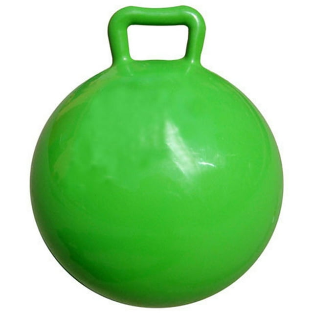 Balle Gonflable Rebondissante de Couleur Unie, Balle Sautante avec Poignée pour Adultes, Exercice, Vert