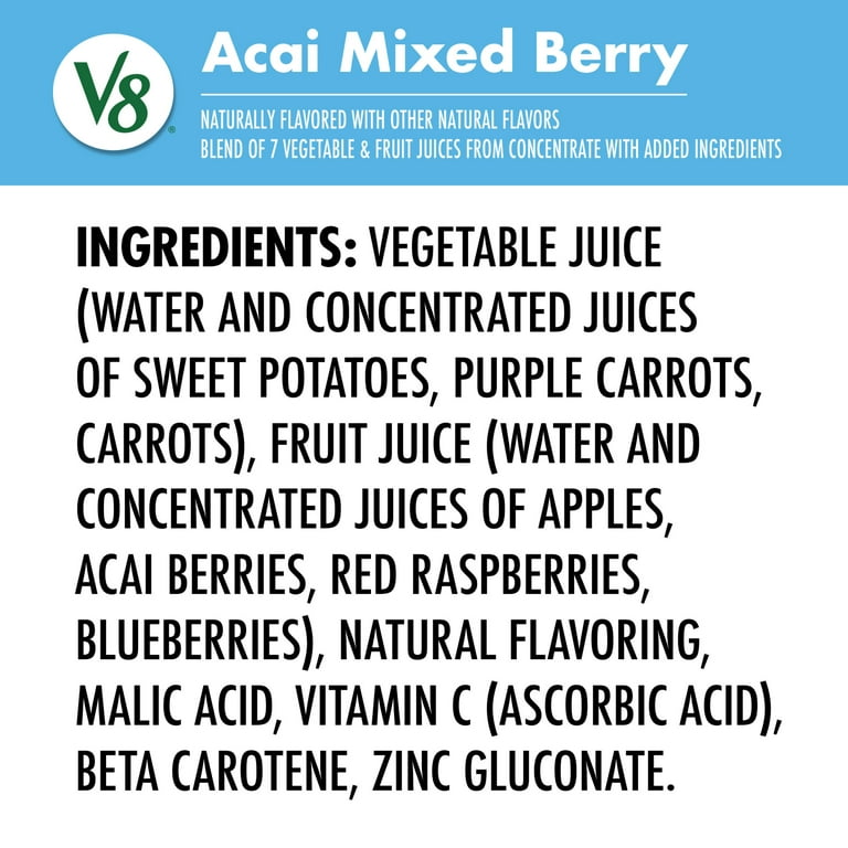 V8 Acai Mixed Berry 100 Fruit and Vegetable Juice 46 fl oz Bottle