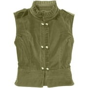 Juniors Velvet Military Vest