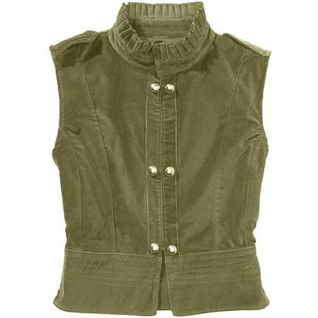 Juniors Velvet Military Vest