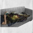 thumbnail image 6 of Industrial Soft Flannel Fleece Blanket, Watercolor Artwork Futuristic Forest Old Machine in Deep in the Woods Waterfall, Cozy Plush for Indoor and Outdoor Use, 60" x 80", Multicolor, by Ambesonne, 6 of 6