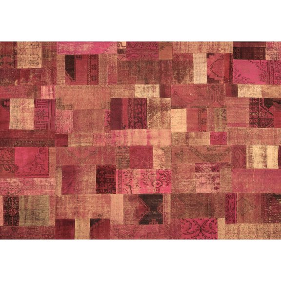 Ahgly Company Indoor Rectangle Patchwork Brown Transitional Area Rugs, 5' x 8'