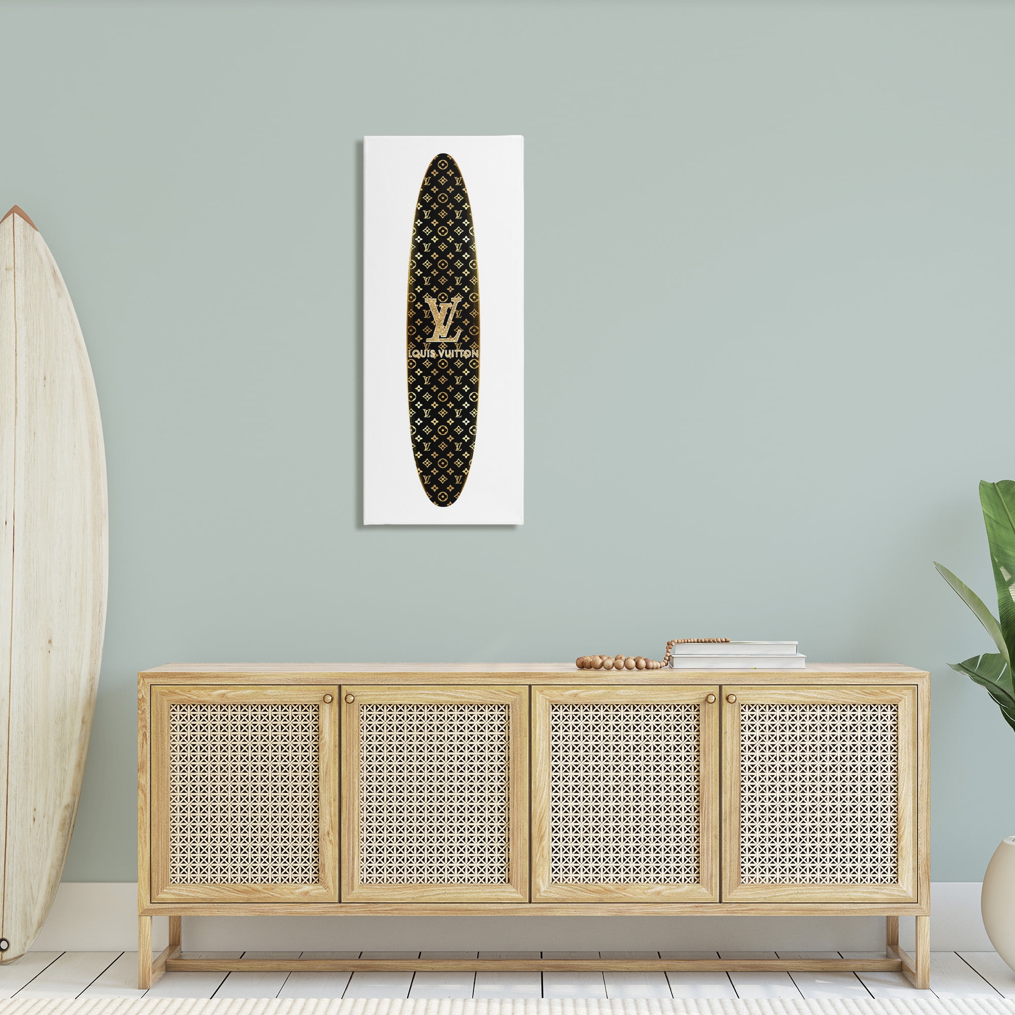 Stupell Industries Designer Brand Surfboard Nature Painting Gallery Wrapped Canvas Art Print Wall Art, 17 x 40