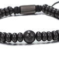 thumbnail image 2 of Pulsera de cuentas negras, pulsera de cuentas para hombre, pulsera de piedras negras ajustables, pulsera de piedras, materiales ecológicos Jadeshay A, 2 of 8