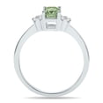 thumbnail image 3 of SZUL Women's Green Amethyst and Diamond Regal Ring in 10K White Gold, 3 of 6
