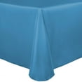 thumbnail image 1 of Ultimate Textile (10 Pack) Satin 70 x 104-Inch Oval Tablecloth - for Home Dining Tables, Turquoise Blue, 1 of 4
