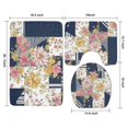 thumbnail image 3 of Pioneer Flower Floral Print Pattern Bathroom Rugs Sets 3 Piece,Toilet Cover Set,Absorbent Non Slip Bathroom Mats Sets with U-Shaped Contour Rug Toilet Rug Set, 3 of 5