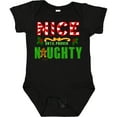 thumbnail image 3 of Inktastic Nice Until Proven Naughty with Holly and Gingerbread Man Boys or Girls Baby Bodysuit, 3 of 5