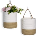 thumbnail image 1 of Paquete de 2 cestas colgantes - 7.87 "x 7" pequeño helecho tejido cesta de cuerda colgante flor plantas cesta de pared decoración conjunto Boho Xemadio LRWJ681-2, 1 of 7