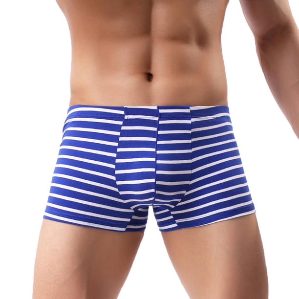 Ropa Interior de Algodón para Niño Soidarity Calzoncillos Tipo Bóxer con Rayas Azul M